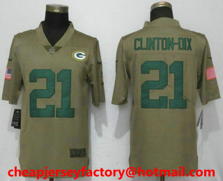 Men's Green Bay Packers #21 Ha Ha Clinton-Dix Olive 2017 Salute To Service Stitched NFL Nike Limited Jersey