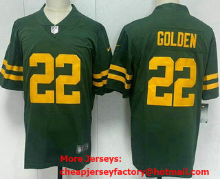 Men's Green Bay Packers #22 Matthew Golden Limited Green Alternate Vapor Jersey