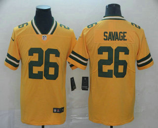 Men's Green Bay Packers #26 Darnell Savage Jr Gold 2019 Inverted Legend Stitched NFL Nike Limited Jersey