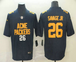 Men's Green Bay Packers #26 Darnell Savage Jr Navy Blue 2019 City Edition Vapor Stitched NFL Nike Limited Jersey
