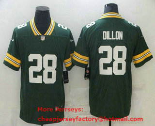 Men's Green Bay Packers #28 AJ Dillon Green 2021 Vapor Untouchable Stitched NFL Nike Limited Jersey