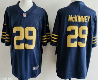 Men's Green Bay Packers #29 Xavier McKinney Limited Navy Vapor Jersey
