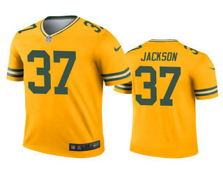 Men's Green Bay Packers #37 Josh Jackson Gold Inverted Legend Jersey