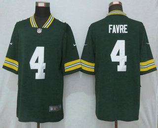 Men's Green Bay Packers #4 Brett Favre Green 2017 Vapor Untouchable Stitched NFL Nike Limited Jersey