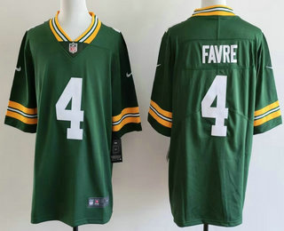 Men's Green Bay Packers #4 Brett Favre Green Limited Green Vapor Jersey
