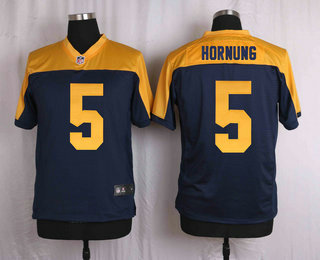 Men's Green Bay Packers #5 Paul Hornung Navy Blue Gold Retired Player NFL Nike Elite Jersey
