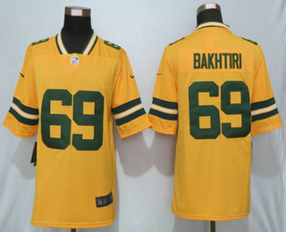 Men's Green Bay Packers #69 David Bakhtiari Gold 2019 Inverted Legend Stitched NFL Nike Limited Jersey