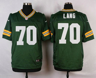 Men's Green Bay Packers #70 T. J. Lang Green Team Color NFL Nike Elite Jersey