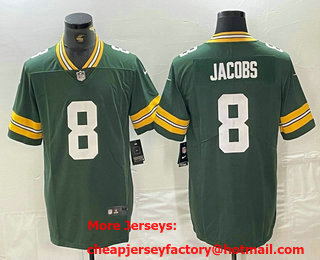 Men's Green Bay Packers #8 Josh Jacobs Green Vapor Untouchable Limited Stitched Jersey