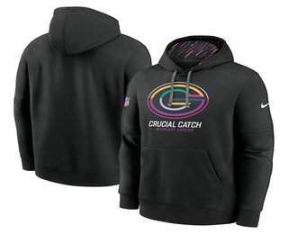 Men's Green Bay Packers Black 2024 Crucial Catch Club Pullover Hoodie