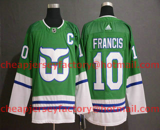 Men's Hartford Whalers #10 Ron Francis Green Adidas Stitched NHL Jersey