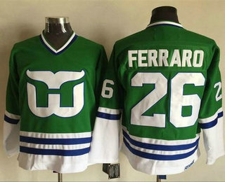 Men's Hartford Whalers #26 Ray Ferraro Green CCM Throwback Jersey