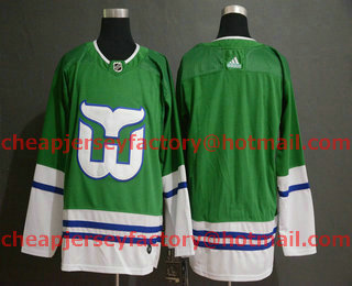 Men's Hartford Whalers Blank Green Adidas Stitched NHL Jersey