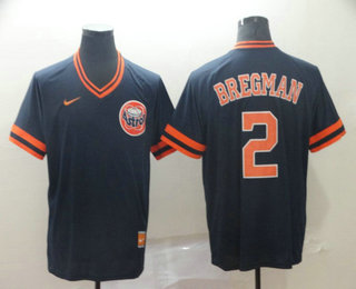 Men's Houston Astros #2 Alex Bregman Blue Nike Cooperstown Collection Legend V Neck Jersey