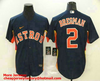 Men's Houston Astros #2 Alex Bregman Navy Blue Stitched MLB Cool Base Nike Jersey