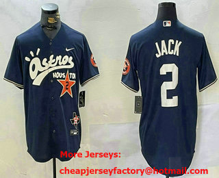 Men's Houston Astros #2 Alex Bregman Navy Cactus Jack Vapor Premier Stitched Baseball Jersey