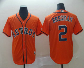 Men's Houston Astros #2 Alex Bregman Orange Alternate Cool Base MLB Jersey