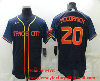 Men's Houston Astros #20 Chas McCormick 2022 Navy Blue City Connect Flex Base Stitched Baseball Jersey