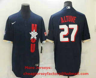Men's Houston Astros #27 Jose Altuve Navy Blue 2021 MLB All Star Stitched Cool Base Nike Jersey