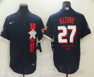 Men's Houston Astros #27 Jose Altuve Navy Blue 2021 MLB All Star Stitched Flex Base Nike Jersey