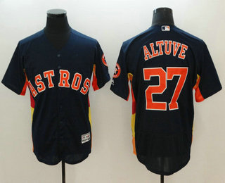 Men's Houston Astros #27 Jose Altuve Navy Blue Alternate Stitched MLB Flex Base Jersey
