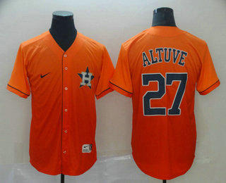 Men's Houston Astros #27 Jose Altuve Nike Orange Fade Stitched Jersey