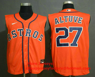 Men's Houston Astros #27 Jose Altuve Orange 2020 Cool and Refreshing Sleeveless Fan Stitched MLB Nike Jersey