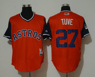 Men's Houston Astros #27 Jose Altuve Tuve Orange 2018 LLWS Players Weekend Stitched Nickname Jersey