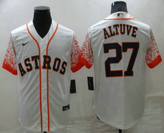 Men's Houston Astros #27 Jose Altuve White 2021 City Connect Stitched Cool Base Nike Jersey