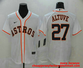 Men's Houston Astros #27 Jose Altuve White Stitched MLB Cool Base Nike Jersey