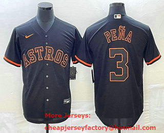 Men's Houston Astros #3 Jeremy Pena Lights Out Black Fashion Stitched MLB Cool Base Nike Jersey 01