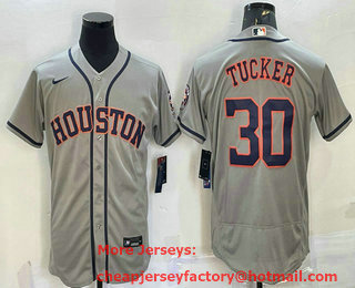 Men's Houston Astros #30 Kyle Tucker Grey Stitched MLB Flex Base Nike Jersey
