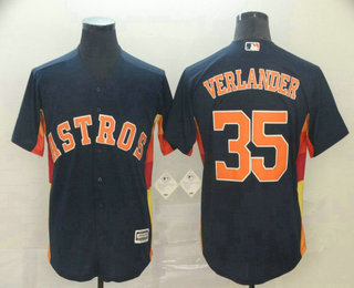Men's Houston Astros #35 Justin Verlander Navy Blue Alternate Cool Base Stitched Jersey