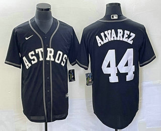 Men's Houston Astros #44 Yordan Alvarez Black Cool Base Stitched Baseball Jersey 21