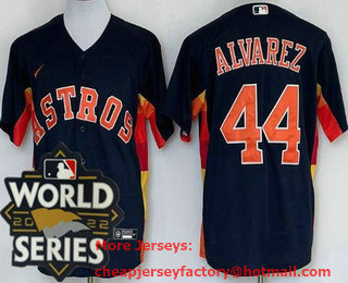 Men's Houston Astros #44 Yordan Alvarez Navy 2022 World Series Cool Base Jersey