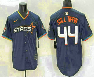Men's Houston Astros #44 Yordan Alvarez Navy 2025 City Connect Limited Stitched Jersey