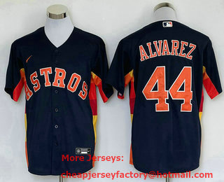 Men's Houston Astros #44 Yordan Alvarez Navy Blue Stitched MLB Cool Base Nike Jersey