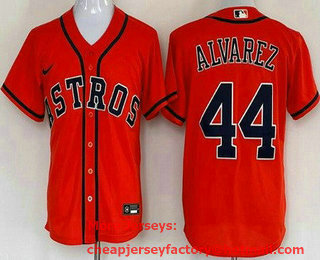 Men's Houston Astros #44 Yordan Alvarez Orange Cool Base Jersey