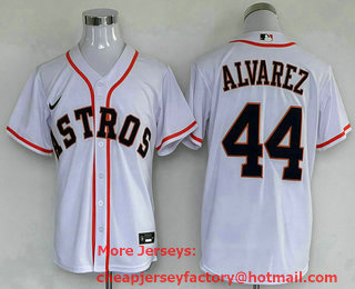 Men's Houston Astros #44 Yordan Alvarez Orange Stitched MLB Cool Base Nike Jersey