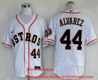 Men's Houston Astros #44 Yordan Alvarez White Stitched MLB Flex Base Nike Jersey