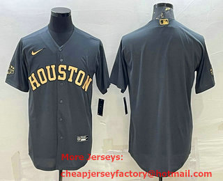 Men's Houston Astros Blank 2022 All Star Charcoal Cool Base Stitched Baseball Jersey