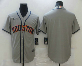 Men's Houston Astros Blank Grey Stitched MLB Cool Base Nike Jersey