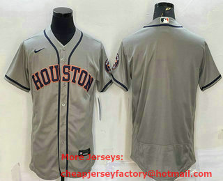Men's Houston Astros Blank Grey Stitched MLB Flex Base Nike Jersey