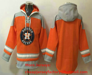 Men's Houston Astros Blank Orange Ageless Must Have Lace Up Pullover Hoodie