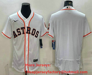 Men's Houston Astros Blank White Stitched MLB Flex Base Nike Jersey