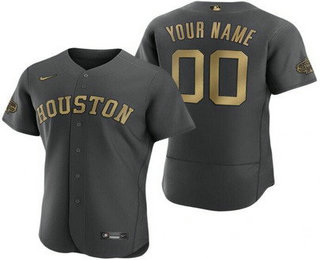 Men's Houston Astros Customized Gray 2022 All Star Authentic Jersey