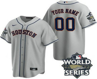 Men's Houston Astros Customized Gray 2022 World Series Cool Base Jersey