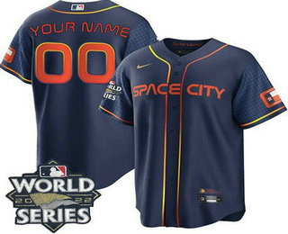 Men's Houston Astros Customized Navy City 2022 World Series Cool Base Jersey