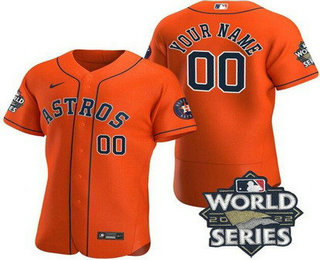 Men's Houston Astros Customized Orange 2022 World Series Authentic Jersey