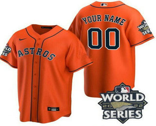 Men's Houston Astros Customized Orange 2022 World Series Cool Base Jersey